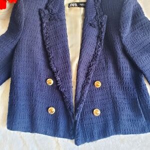 Zara textured weave blazer